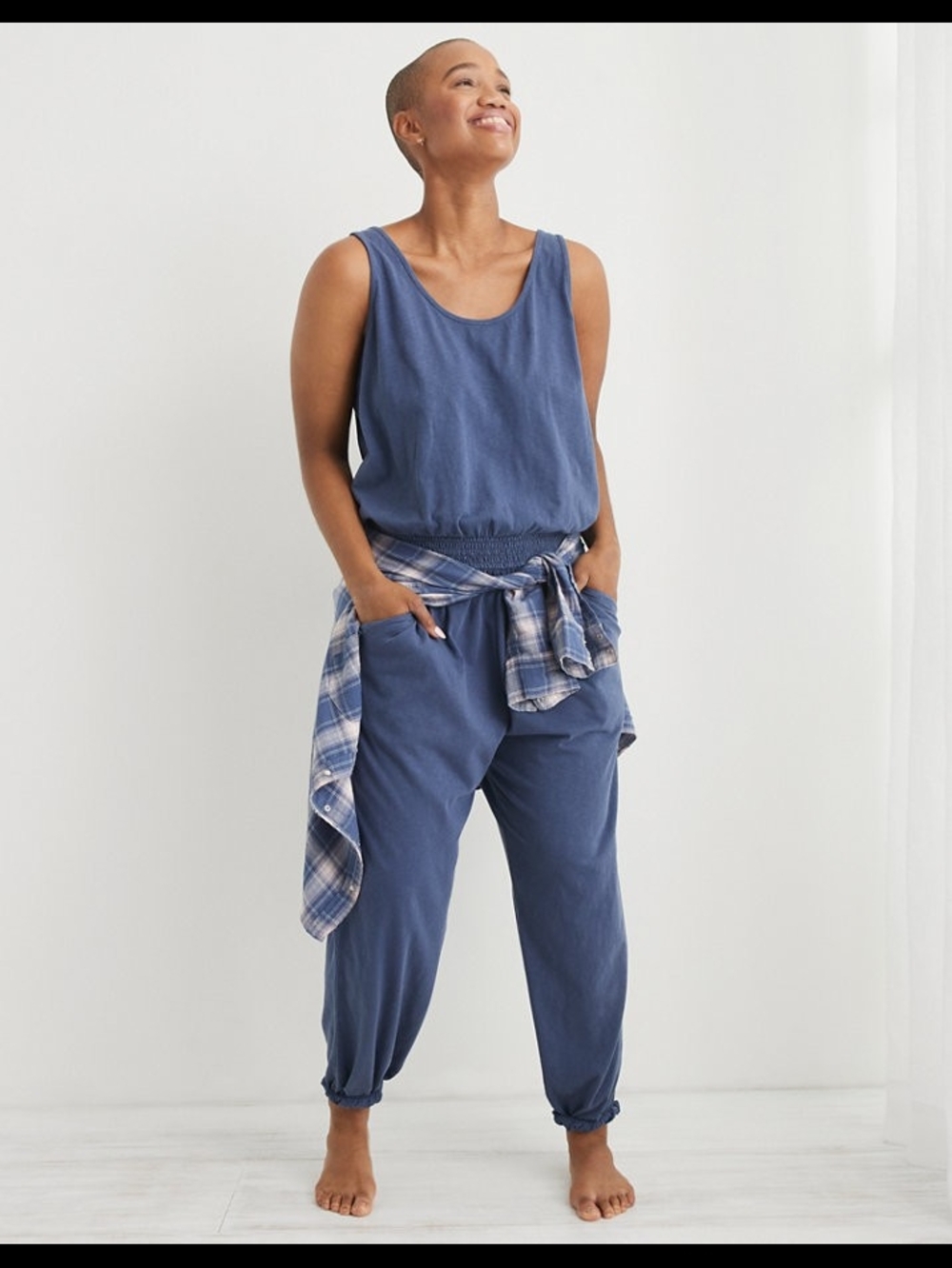 Aerie Women Everyday Track Jumpsuit Charcoal Gray